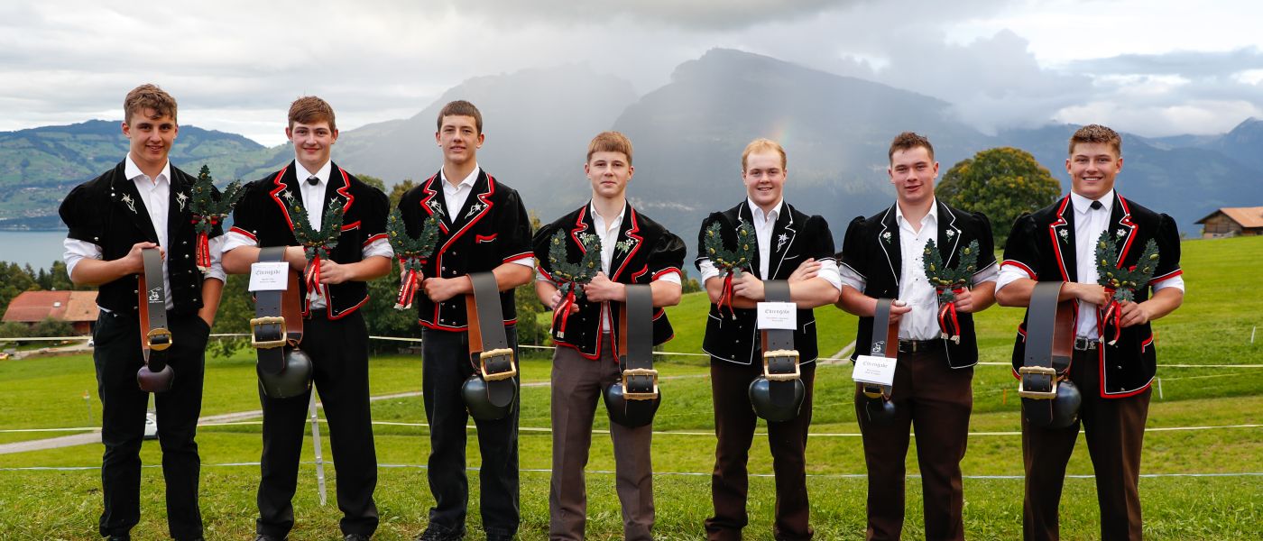 27. September 2025, Bernisch-Kantonaler Nachwuchsschwingertag Aeschiried, Kategoriensieger, Gerber Jason, Burkhalter Silvan, Schlup Kilian, Lüthi Benjamin, Scheuner Adrian, von Känel Marcel, Burkhalter Sven